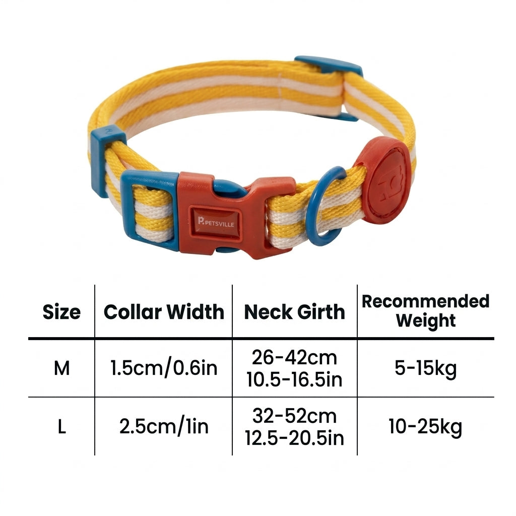 Adjustable Dog Collar for Small Medium Large Dogs, Soft Braided Nylon Pet Collar with Resin Buckle and Thickened D-Ring, M Size