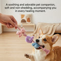 Plush Rope Dog Toy with Knots, Interactive Tug and Chew Toy with Crinkle and Squeaky Sounds, Pink Purple Blue Style