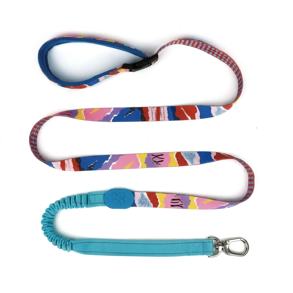 5-Way Multi-Use Dog Leash for Large Dogs, Adjustable Hands-Free Leash with Elastic Cushioning and Reflective Detail