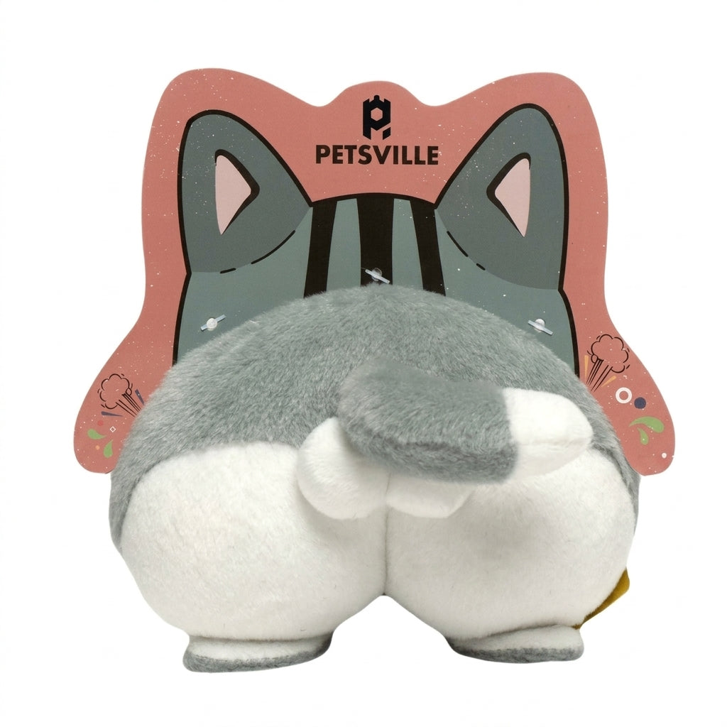 Plush Squeaky Dog Toy, American Shorthair Cat Shaped Stuffed Toy, Soft Interactive Puppy Toy, Fun Animal Shaped for Dogs