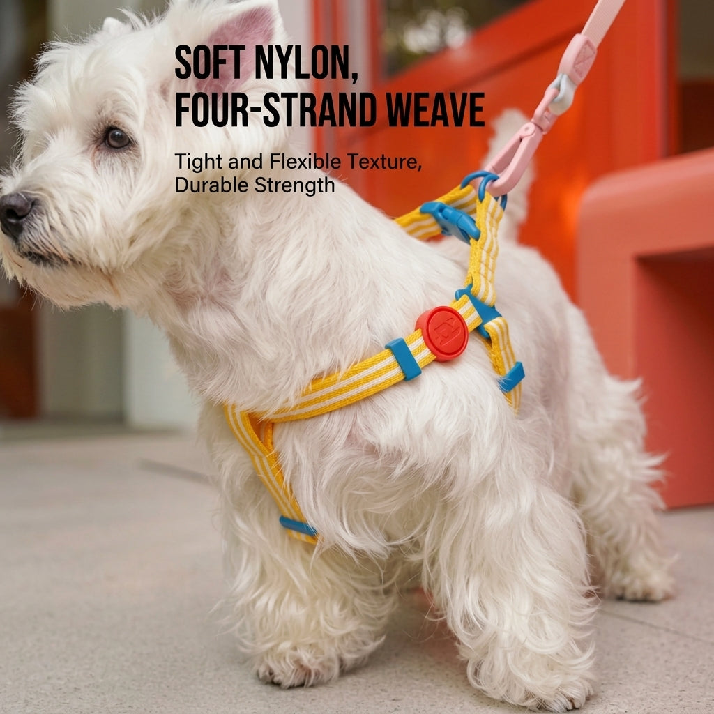 Dog Harness for Small and Medium Dogs, Adjustable Rope Chest Harness, Puppy Walking Harness, L Size