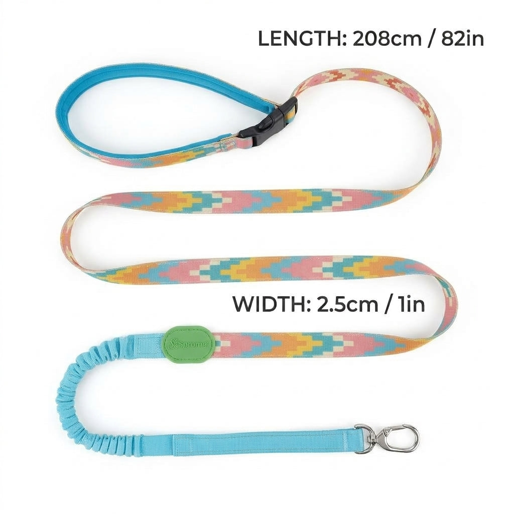 5-Way Multi-Use Dog Leash for Large Dogs, Adjustable Hands-Free Leash with Elastic Cushioning and Reflective Detail