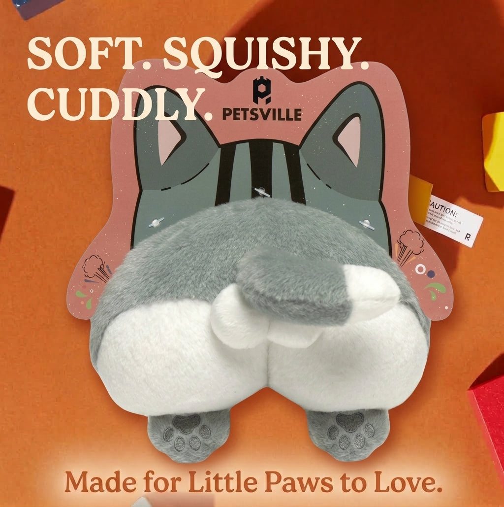 Plush Squeaky Dog Toy, American Shorthair Cat Shaped Stuffed Toy, Soft Interactive Puppy Toy, Fun Animal Shaped for Dogs