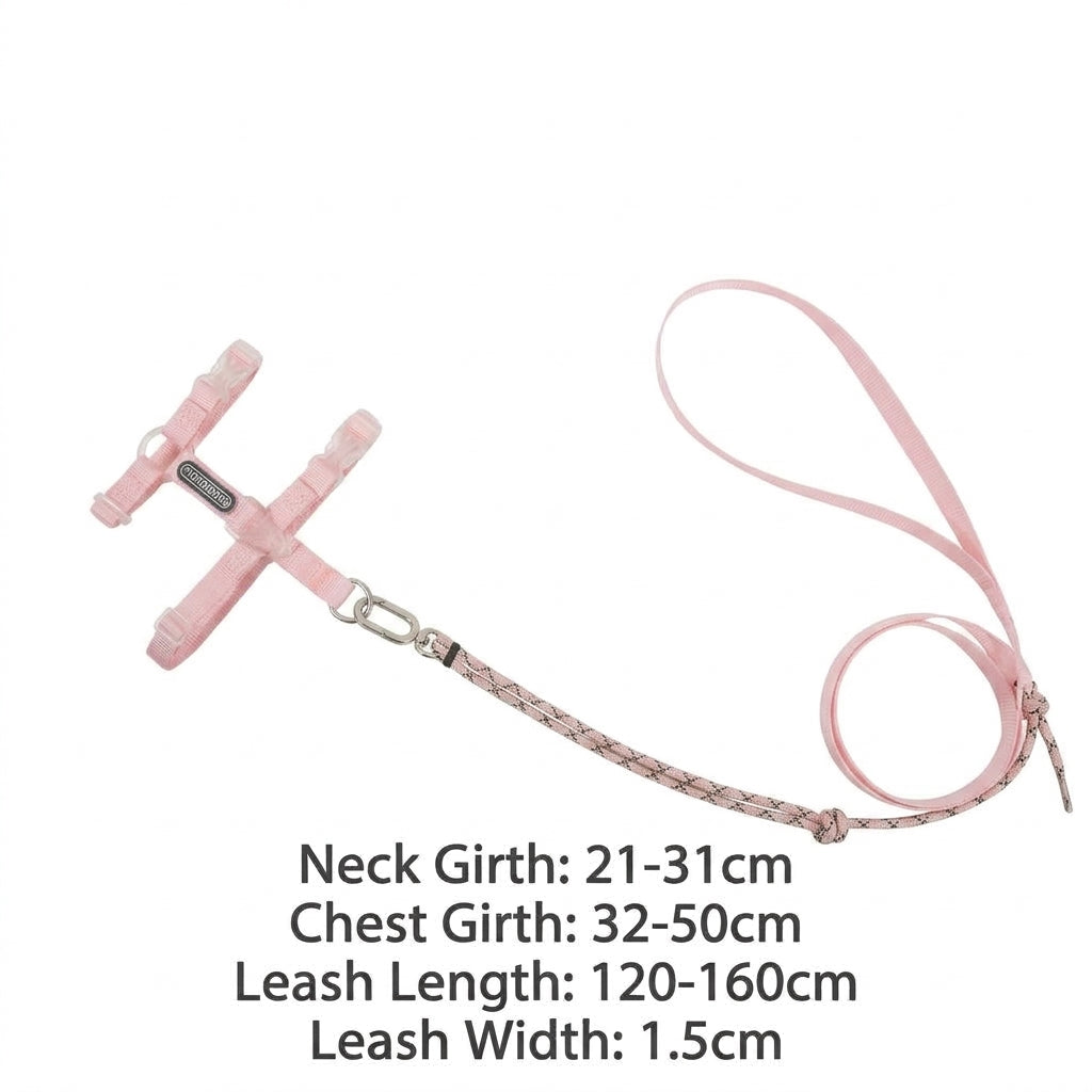 Cat Harness and Leash Set, Adjustable H-Style No-Pull Cat Harness with Reflective Leash, Breathable & Lightweight, Quick-Release Buckle, for Walking Outdoor Travel Hiking, Small Medium Large Cats