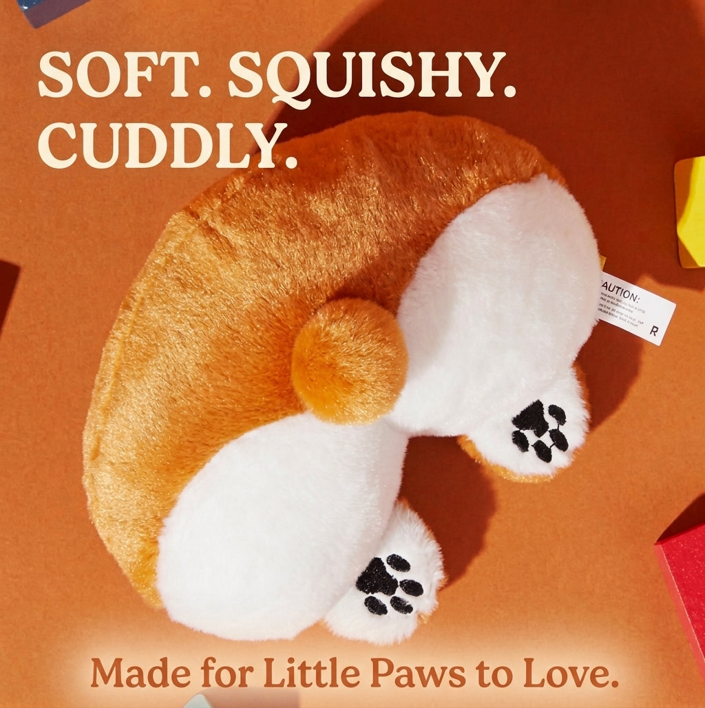 Plush Squeaky Dog Toy, Corgi Shaped Stuffed Dog Toy, Soft Interactive Puppy Toy for Indoor Play, Fun Animal Shaped for Dogs