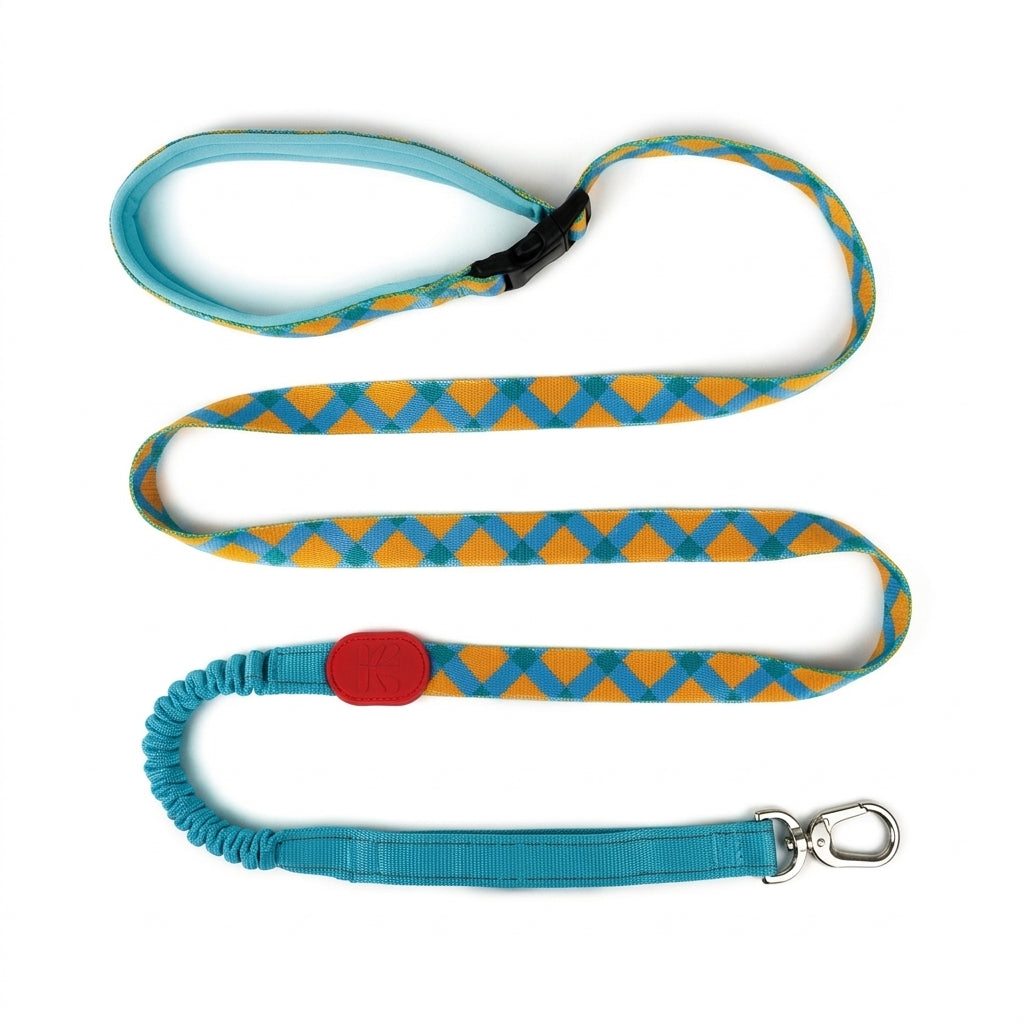 5-Way Multi-Use Dog Leash for Large Dogs, Adjustable Hands-Free Leash with Elastic Cushioning and Reflective Detail
