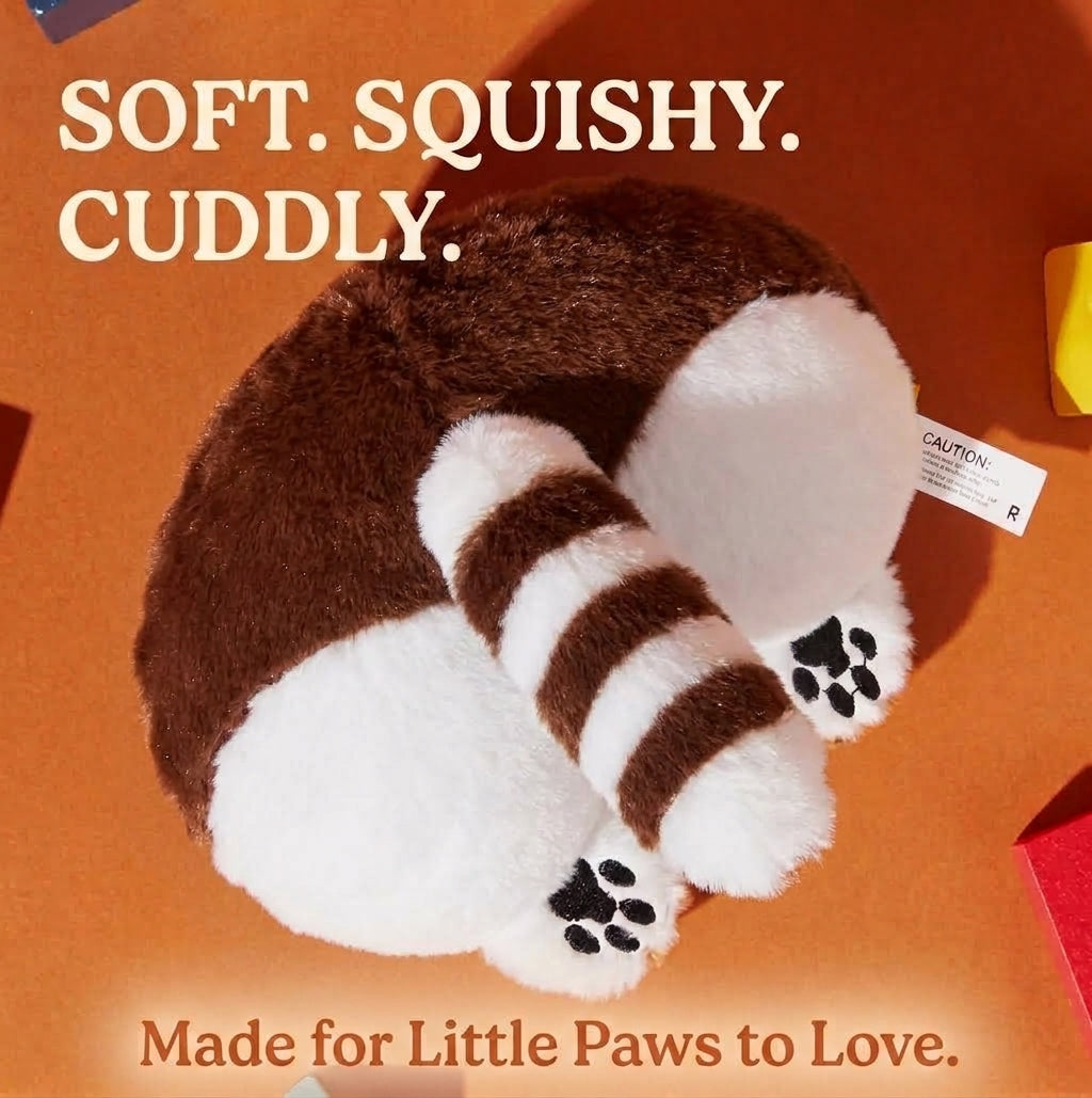 Plush Squeaky Dog Toy, Raccoon Shaped Stuffed Dog Toy, Soft Interactive Puppy Toy for Indoor Play, Fun Animal Shaped for Dogs