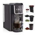 Jesslyn Coffee Maker 3 in 1 Single Serve Coffee Machine, Compatible with K cup Capsules, Instant Coffee Pot, Tea maker, 6,8,10 Oz Cup, Removable 50 Oz Water Reservoir, 120V 1150W, Metallic Black