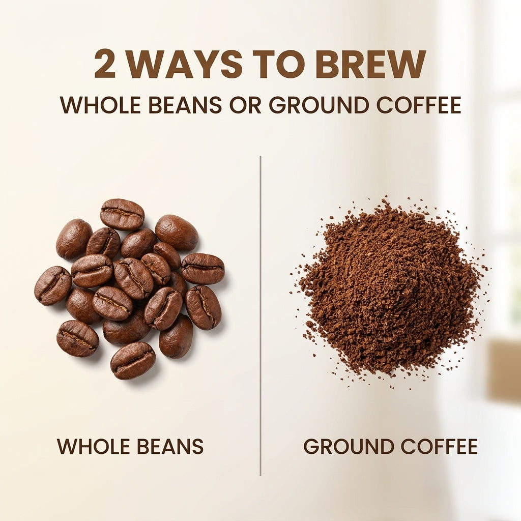 Drip Coffee Maker with Built-in Grinder, Programmable Timer, Glass Carafe and Keep Warm Function, Automatic Coffee Machine for Home Kitchen