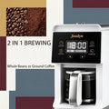 Jesslyn Grind and Brew Coffee Maker with Built-In Grinder, 5-Cup Programmable Drip Coffee Machine for Fresh Ground Coffee or Ground Beans,Compact Coffee Maker for Home Office,White