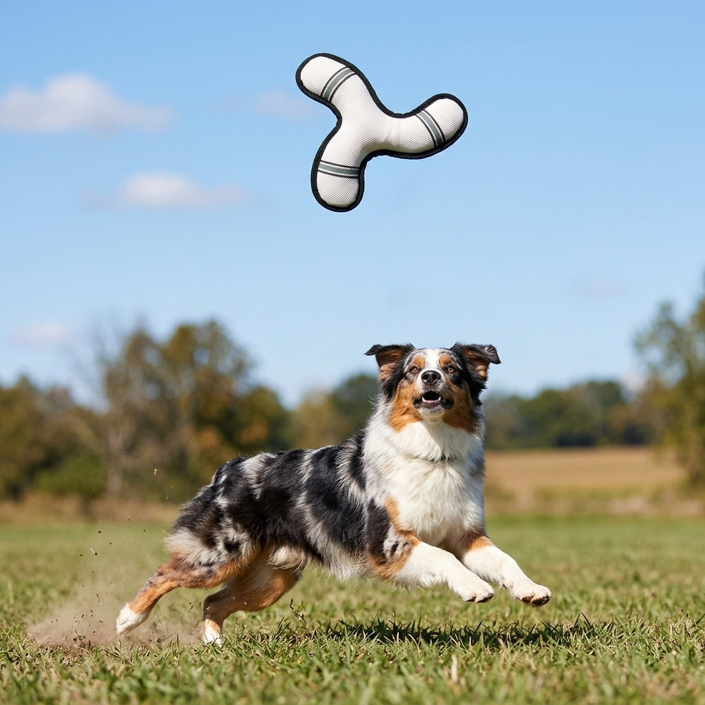 Interactive Squeaky Dog Toy, Dart Shaped Tug and Fetch Toy for Dogs, Soft Pet Toy for Indoor and Outdoor Play