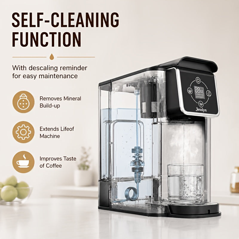 Jesslyn 3 in 1 Single Serve Coffee Maker, K Cup Pod & Ground Coffee Machine with Loose Leaf Tea Filter, 52 oz Removable Reservoir, 6-14 oz Brew Sizes, Bold Brew, Auto Clean, Silver